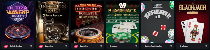 Boomerang casino asztali játékok