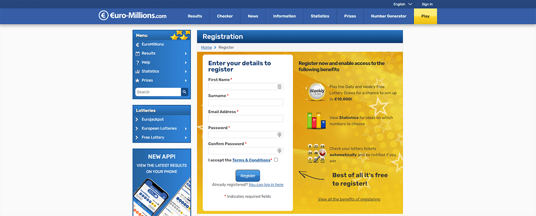 Az EuroMillions regisztráció révén egy kuponnal több Jackpotos tombolán vehetsz részt