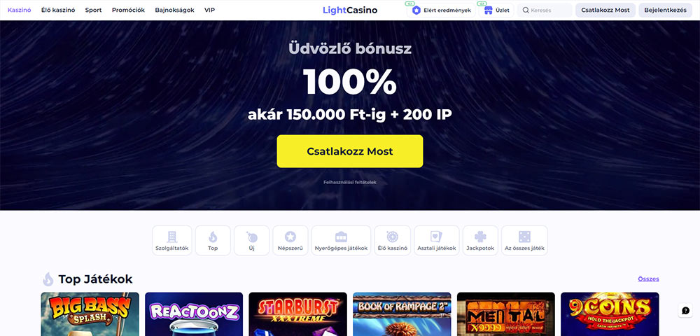 Light Casino honlapja